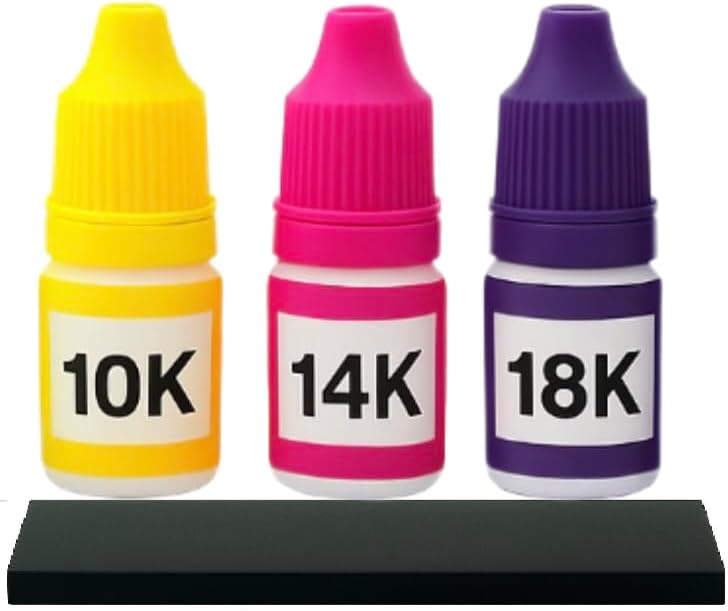 Techneak ﻿Gold Testing Kit 10k 14K 18K Acid Solutions with 2x2 Test Stone Precious Metal Tester Real/Fake Check Analysis Kit - Image 1